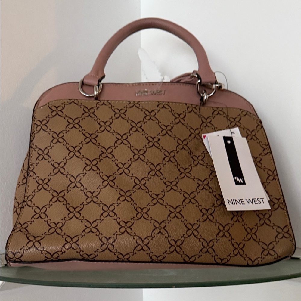 Nine West Tan and Pink Satchel